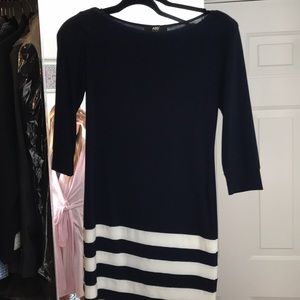 ABS blue and white striped dress